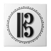 Alto oder Tenor Clef Musiknote Design C Clef Fliese (Vorderseite)