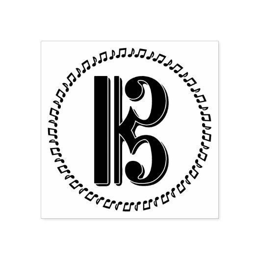 Alto oder Tenor Clef Musiknote Design C Clef Gummistempel (Prägung)