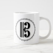 Alto oder Tenor Clef Musiknote Design C Clef Jumbo-Tasse (Rechts)