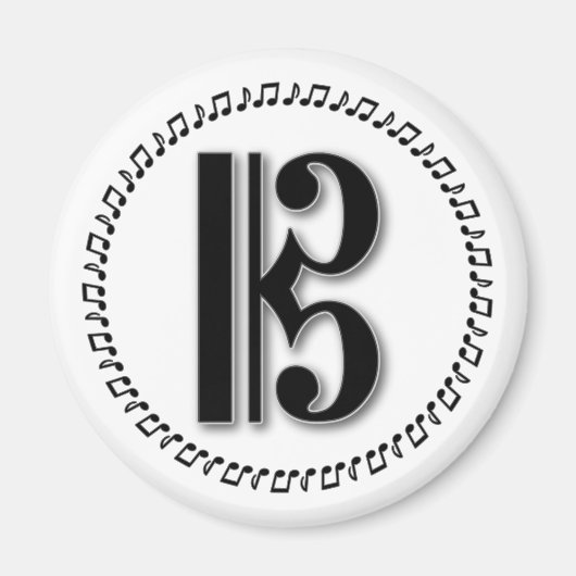 Alto oder Tenor Clef Musiknote Design C Clef Magnet (Vorne)