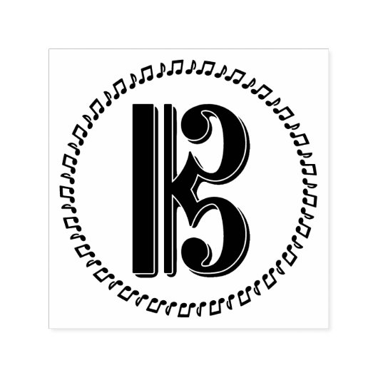 Alto oder Tenor Clef Musiknote Design C Clef Permastempel (Design)