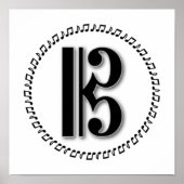 Alto oder Tenor Clef Musiknote Design C Clef Poster (Vorne)