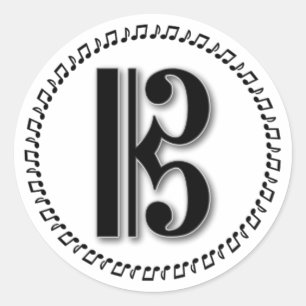 Alto oder Tenor Clef Musiknote Design C Clef Runder Aufkleber