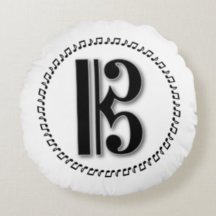 Alto oder Tenor Clef Musiknote Design C Clef Rundes Kissen