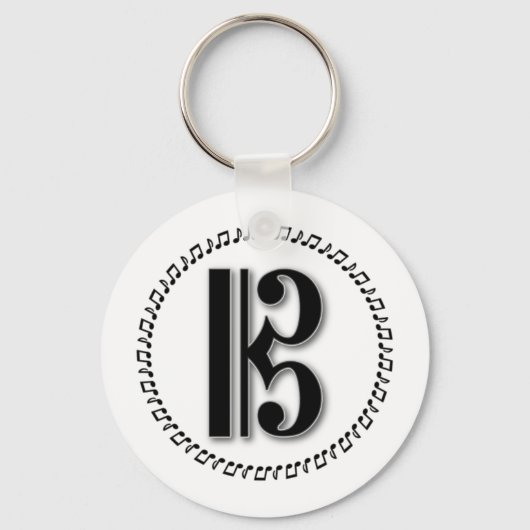 Alto oder Tenor Clef Musiknote Design C Clef Schlüsselanhänger (Vorderseite)