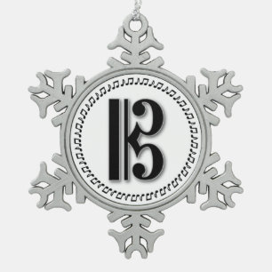 Alto oder Tenor Clef Musiknote Design C Clef Schneeflocken Zinn-Ornament