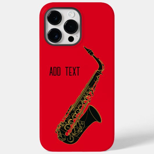 Alto Saxophon on on Red Personalizable Case-Mate iPhone Hülle (Rückseite)