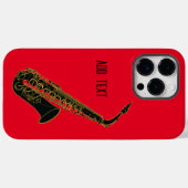 Alto Saxophon on on Red Personalizable Case-Mate iPhone Hülle (Rückseite (Horizontal))