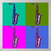 Alto Saxophon Pop Art Poster (Vorne)