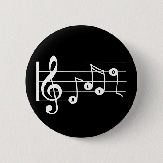 Alto Singer Musical Button (schwarz) (Vorderseite)