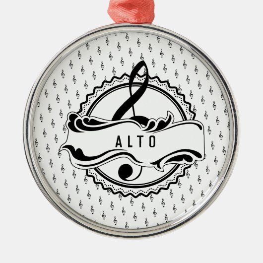 Alto Singer Musical Note Ornament Aus Metall (Vorne)