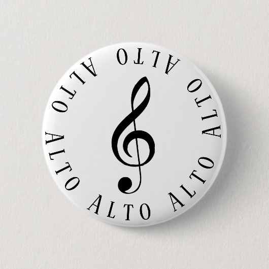 Alto Singer Treble Clef Button (Vorderseite)