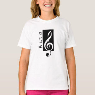 Alto Singer Treble Clef (Schwarz und Weiß) T-Shirt