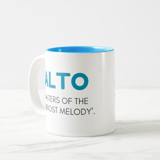 Alto-Tasse, Alto-Geschenkskost Tasse, Alto-Geschen Zweifarbige Tasse (Vorderseite Links)