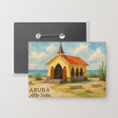 Alto Vista Aruba Aquarell Button (Vorderseite/Rückseite)