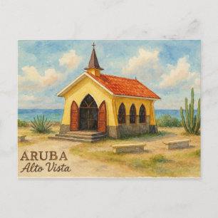 Alto Vista Aruba Aquarell Postkarte