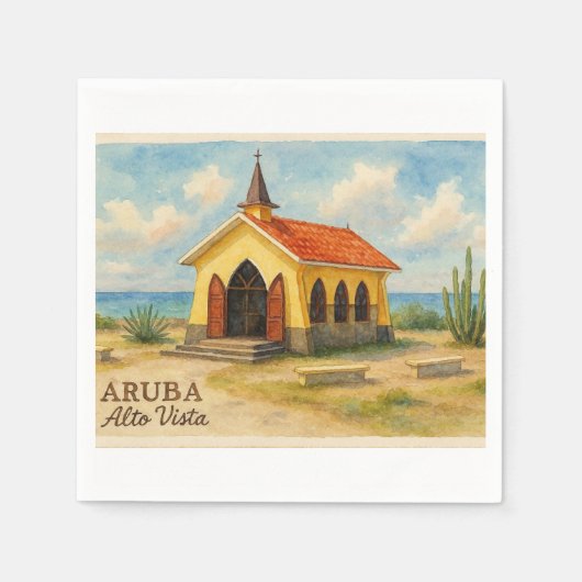 Alto Vista Aruba Aquarell Serviette (Vorderseite)