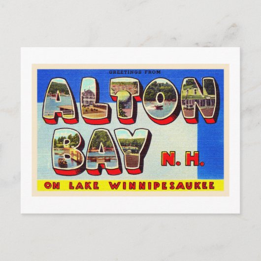 Alton Bay New Hampshire NH Large Letter Postcard Postkarte (Vorderseite)