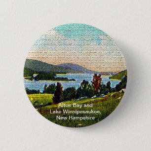 Alton Bay und Lake Winnipesaukee, New Hampshire Button