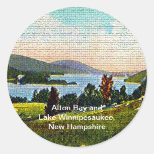 Alton Bay und Lake Winnipesaukee, New Hampshire Runder Aufkleber