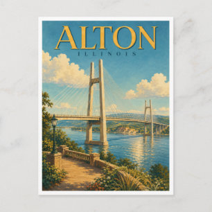 Alton Illinois Clark Bridge GeoSaga Postkarte