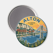 Alton Illinois USA Magnet (Vorderseite/Rückseite)