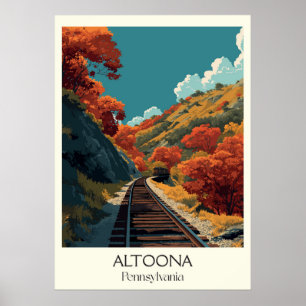 Altoona Pennsylvania Vintage Rail Art Poster