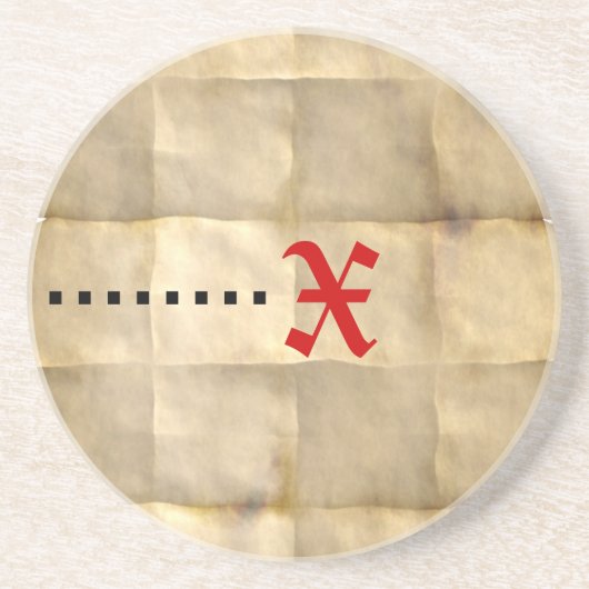 Altpapier, Schatzkarte Getränkeuntersetzer (Vorne)