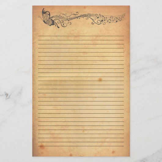 Altpapier-Schmetterlingssteine Briefpapier (Vorderseite)