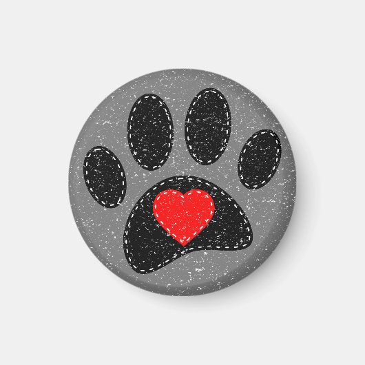 Altpapierdruckhund Lover Magnet (Vorne)