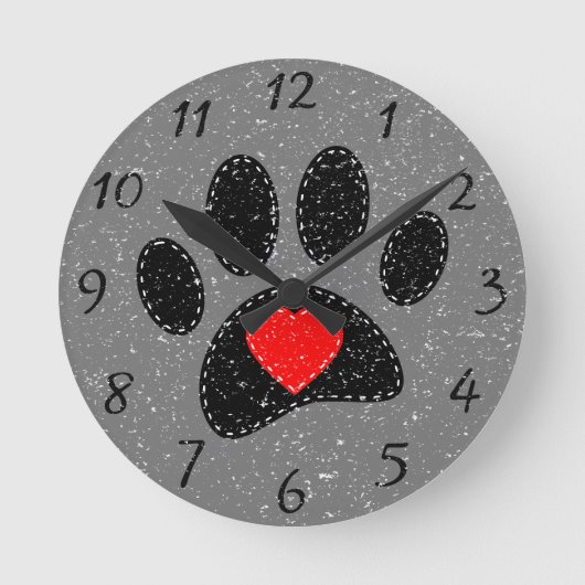 Altpapierdruckhund Lover Runde Wanduhr (Vorderseite)