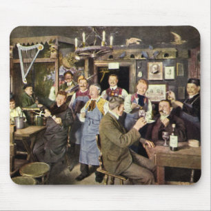 Altraditionelle Bar mit feiernden Menschen, eine P Mousepad