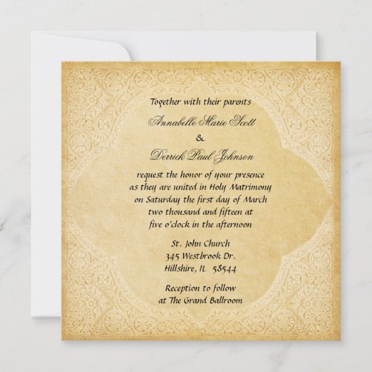 Altrömische Hochzeitseinladung Einladung (Vorderseite)