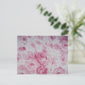Altrosa Blumenmuster Postkarte (Stehend Vorderseite)