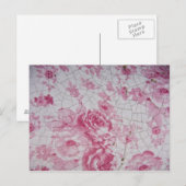 Altrosa Blumenmuster Postkarte (Vorne/Hinten)