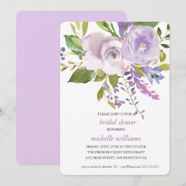 Altrosa | Chic Lavender Floral Wedding Brautparty Einladung