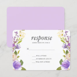 Altrosa | Chic Lavender Floral Wedding Rsvp Reakti Einladung