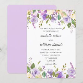 Altrosa | Chic Lavender Watercolor Floral Wedding Einladung