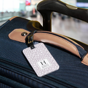 Altrosa   Pastell Leopard Print Monogram Gepäckanhänger