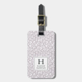 Altrosa | Pastell Leopard Print Monogram Gepäckanhänger (Vorderseite vertikal)