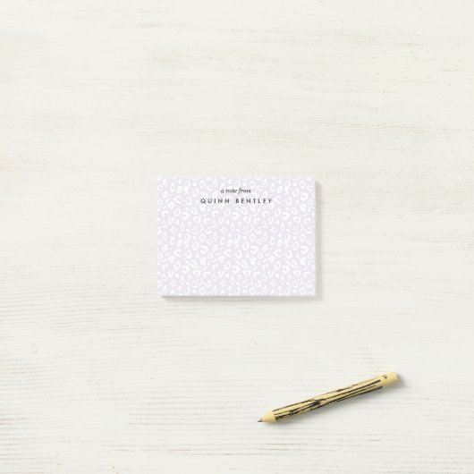 Altrosa | Pastell Leopard Print Personalisiert Post-it Klebezettel (Auf Schreibtisch)