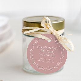 Altrosa | Wavy Scallop Border Brautparty Geschenkanhänger