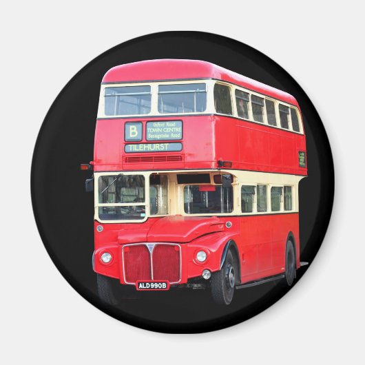 Altroter London-Bus ab ca. 1950 Magnet (Vorne)