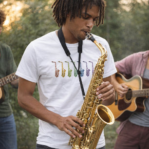 Altsaxophon Regenbogen T-Shirt