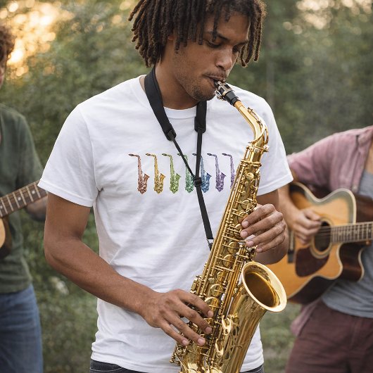 Altsaxophon Regenbogen T-Shirt