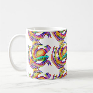Altschultätowierung in Regenbogenfarben Kaffeetasse