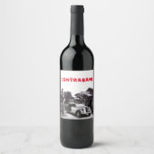 Altschwarz-weiß-KontrabAND-Suche Auto Weinetikett (Vorderseite)