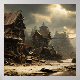 Altstadt Abandoned Stadt Main Street 19 Jahrhunder Poster