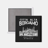 Altstadt (Citta Alta) in Bergamo, Italien. Magnet (Vorderseite/Rückseite)