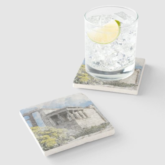 Altstadt in Athen, Griechenland Steinuntersetzer (Seitenansicht)